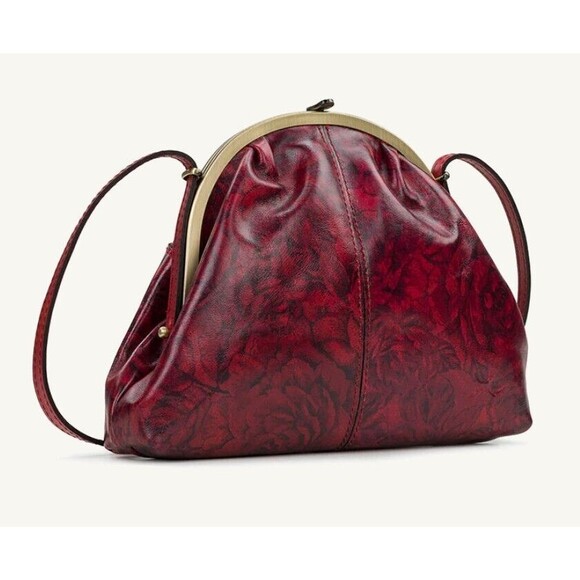 Patricia Nash Silvia Frame Bag Etched Roses Leather - Picture 3 of 10